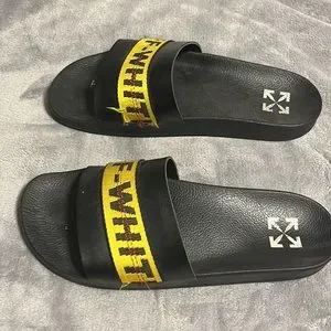 Off-White Shoes Offwhite Industrial Belt Slides Size 46 Black